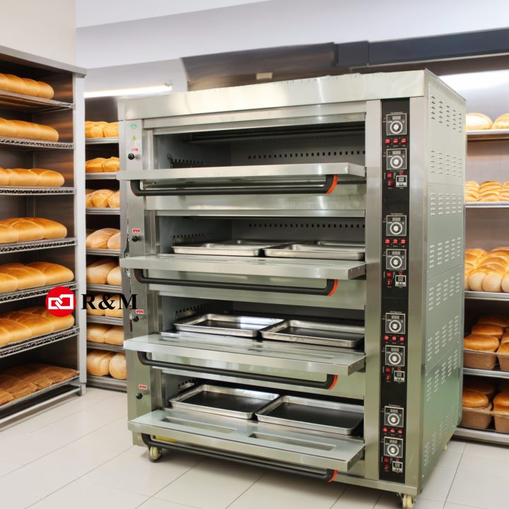 A Commercial Industrial Oem Low Price Electric Gas Baking Oven for Bread and Cake 4 Deck Layer 16 Tray Commercial Bakery Machine